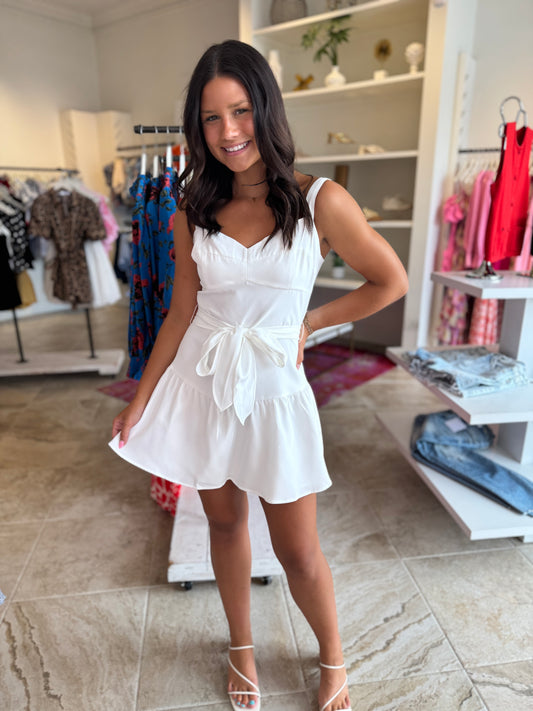 Morgan Mini Dress in White