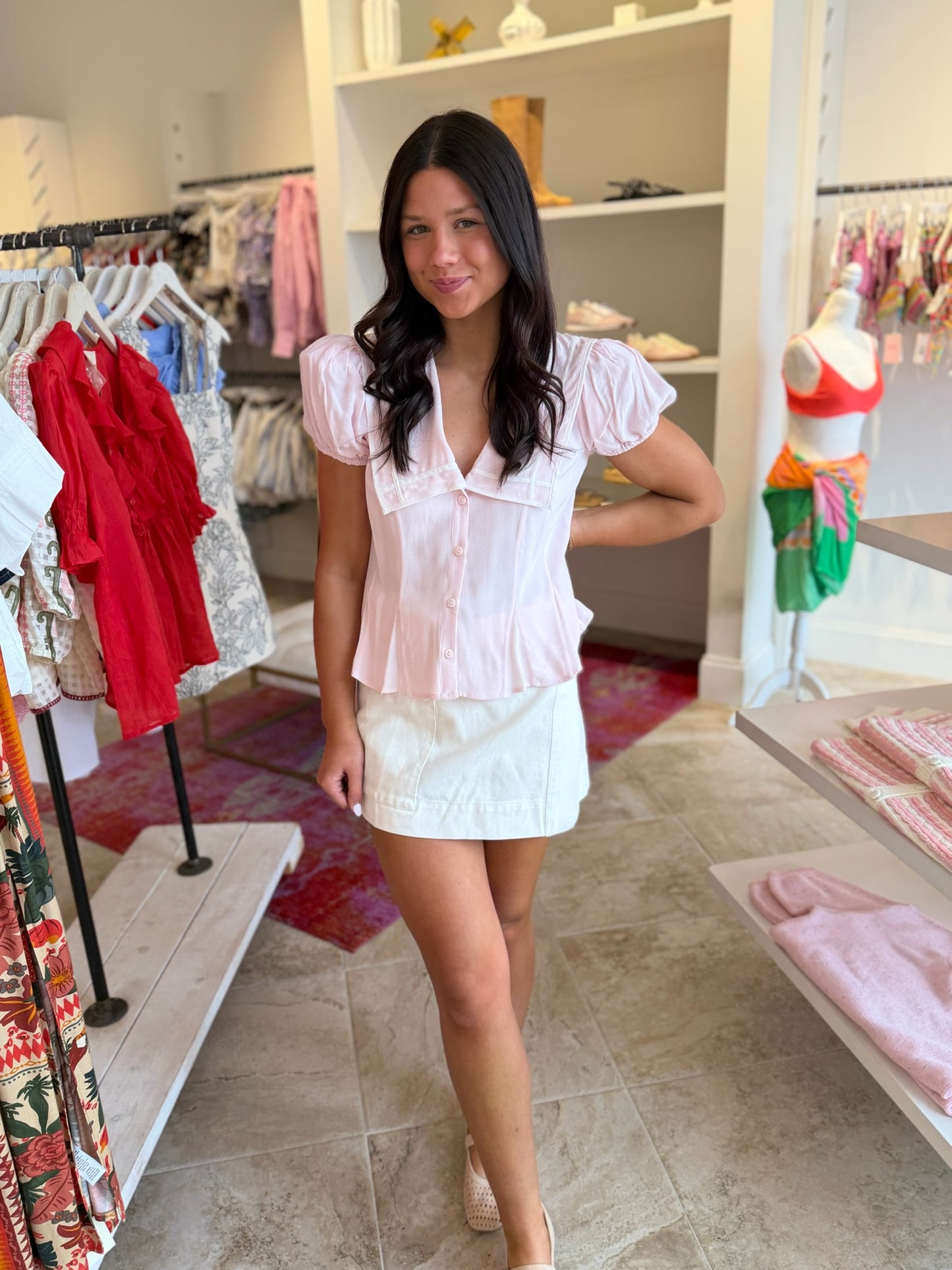 For Love & Lemons Ashley Top in Pink