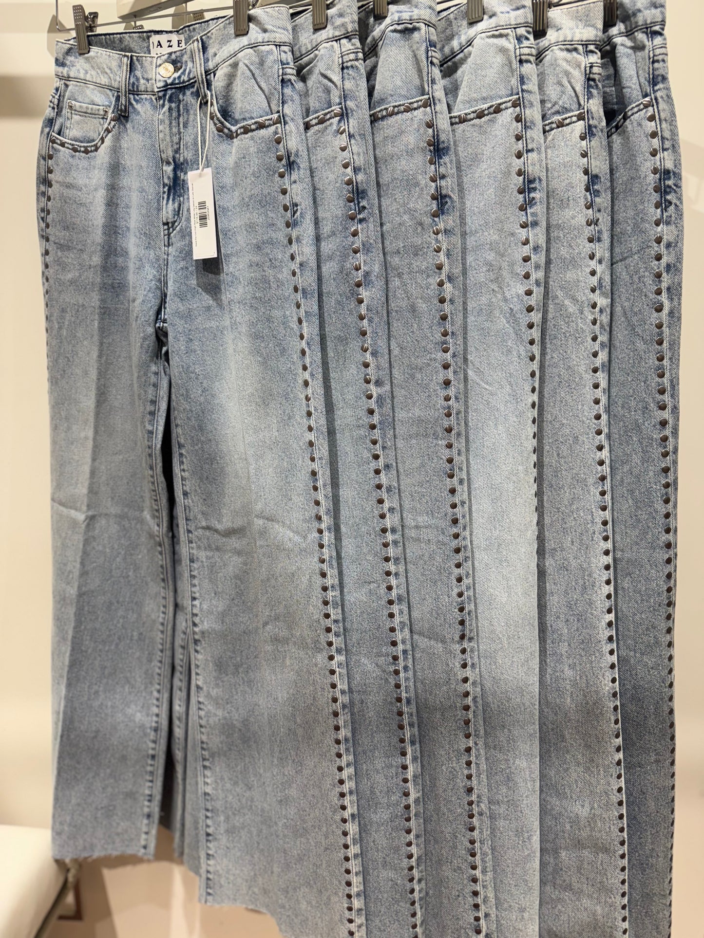 Daze Far Out High Rise Wide Leg Denim in Lets Dance