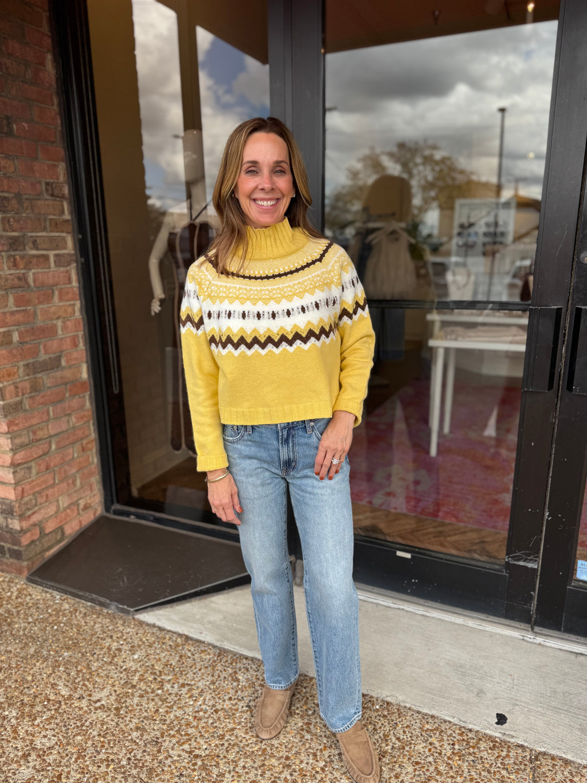 Deluc Cinnamon Turtleneck Sweater in Creamy Yellow