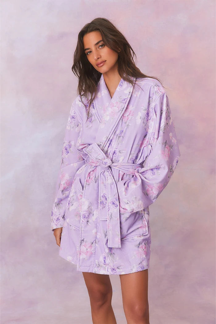 Love Shack Fancy Indie Robe in Hibiscus