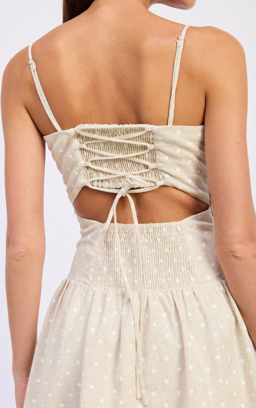 En Saison Elise Sleeveless Mini Dress in Ivory