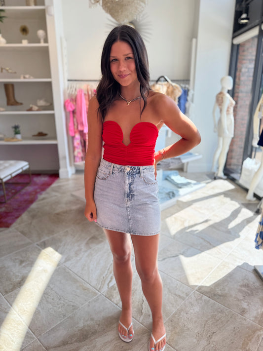 Liza Strapless Ruched Top
