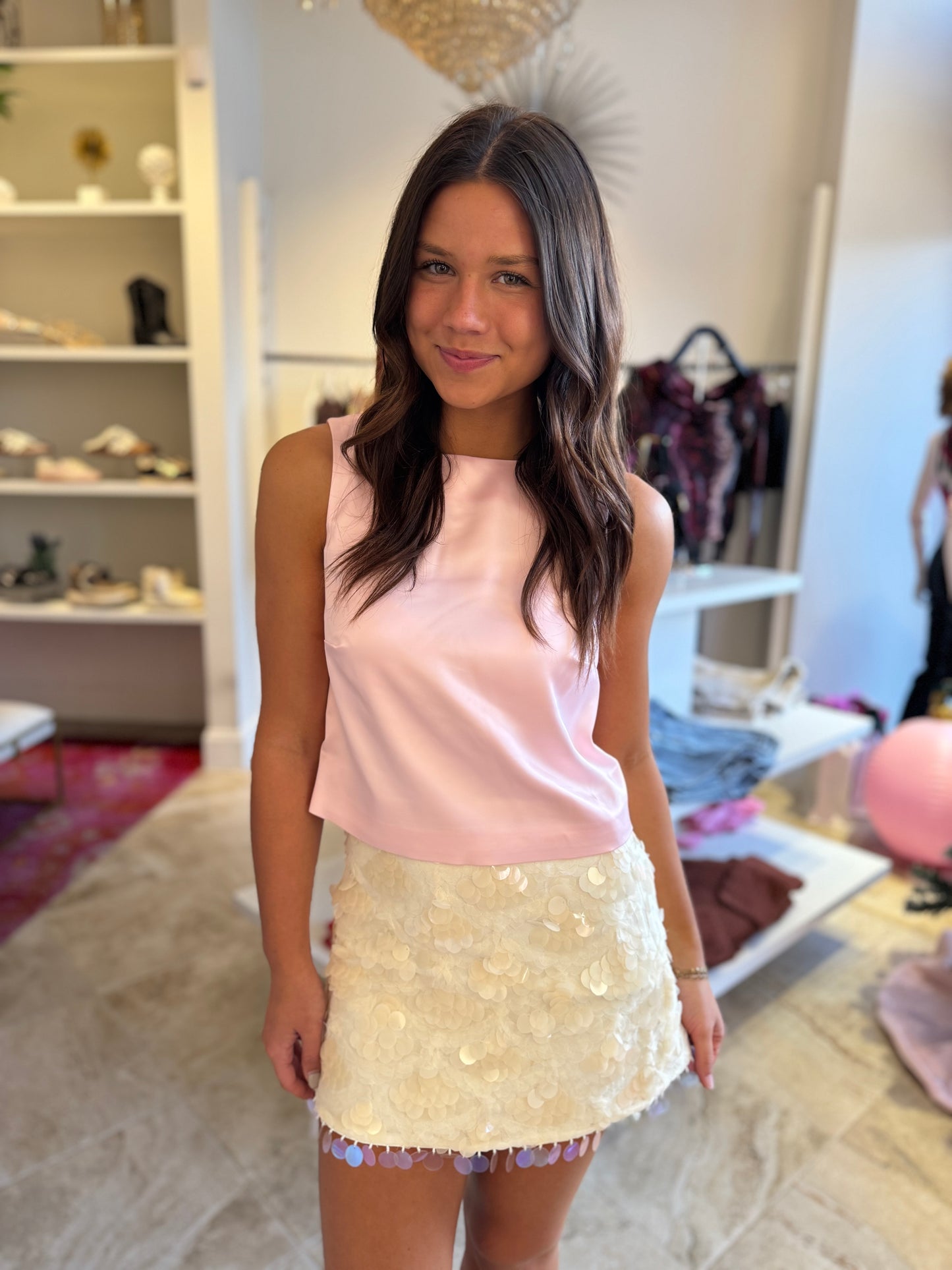 En Saison Emryn Mini Skirt in Ecru