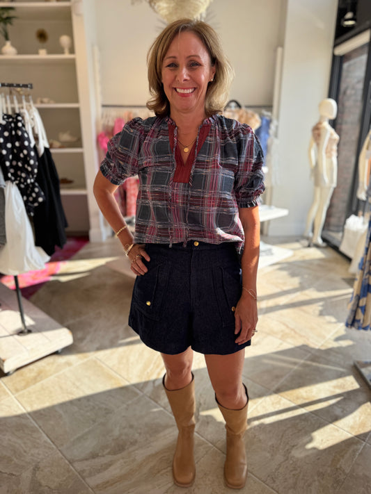 Jolie Plaid Top