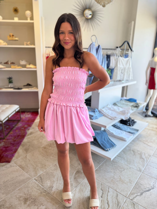 Nantucket Stripe Strapless Dress