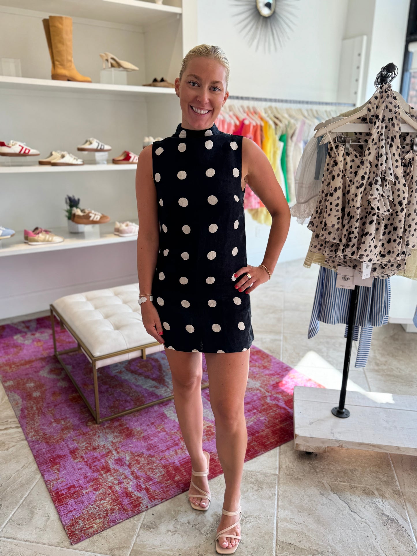 Lusana Jean Dress in Savanah Spot Black