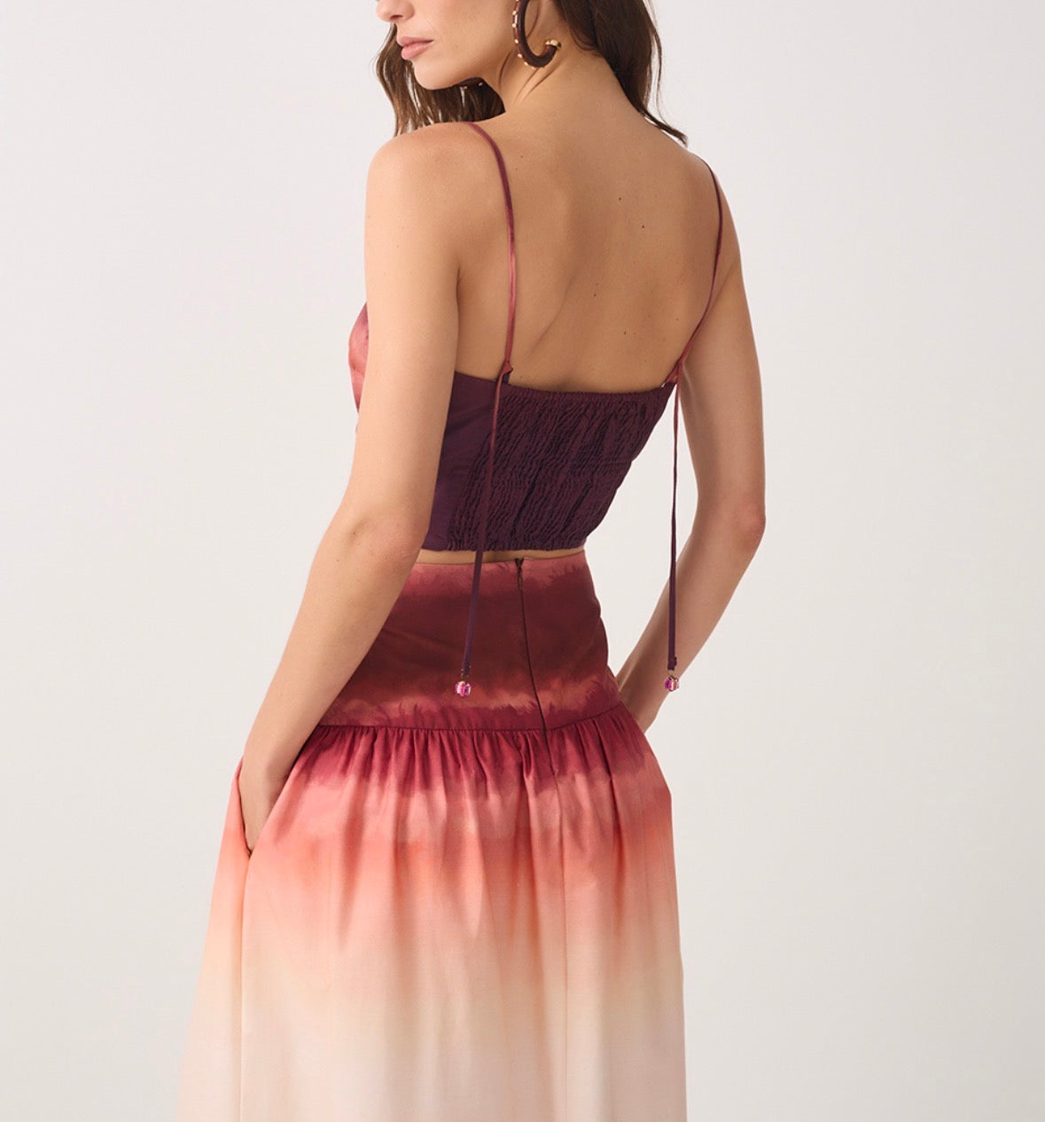 Dress To Multicolor Nascente Crop Top & Maxi Skirt Set