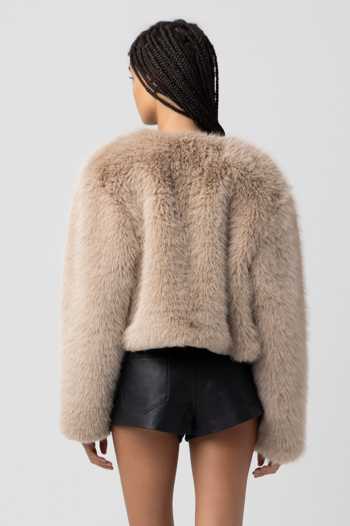 Blank NYC Prime Asset Fur Jacket in Sand