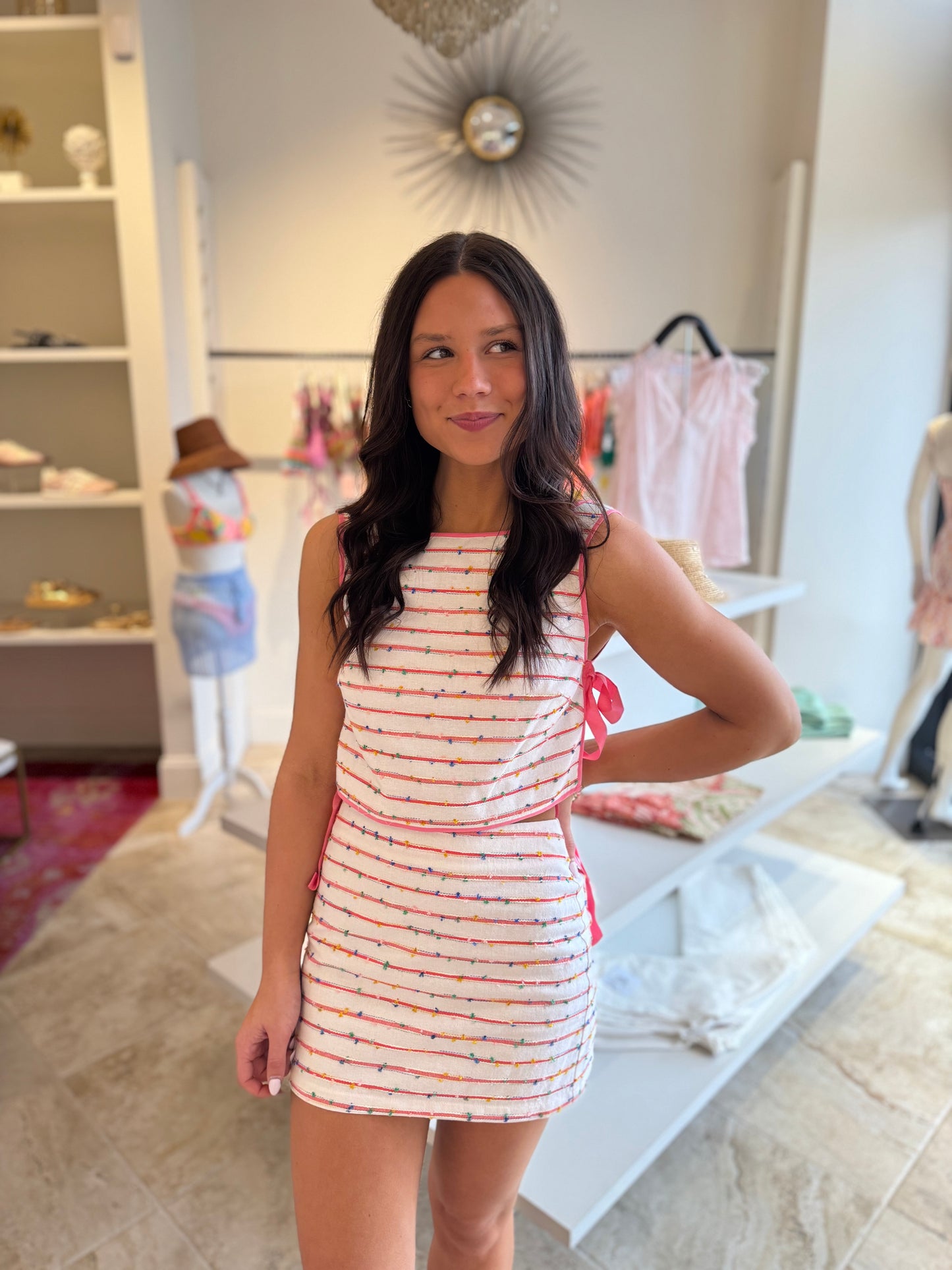 Shug Babe Pom Pom Skirt in Mixed Multi