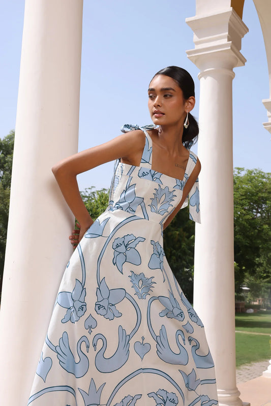 Beyond By Vera Pearl Dress in Monaco Celeste