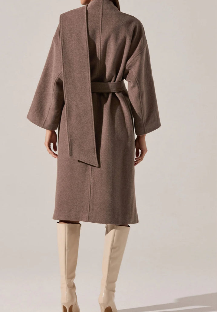 ASTR Elaxi Coat in Taupe Brown