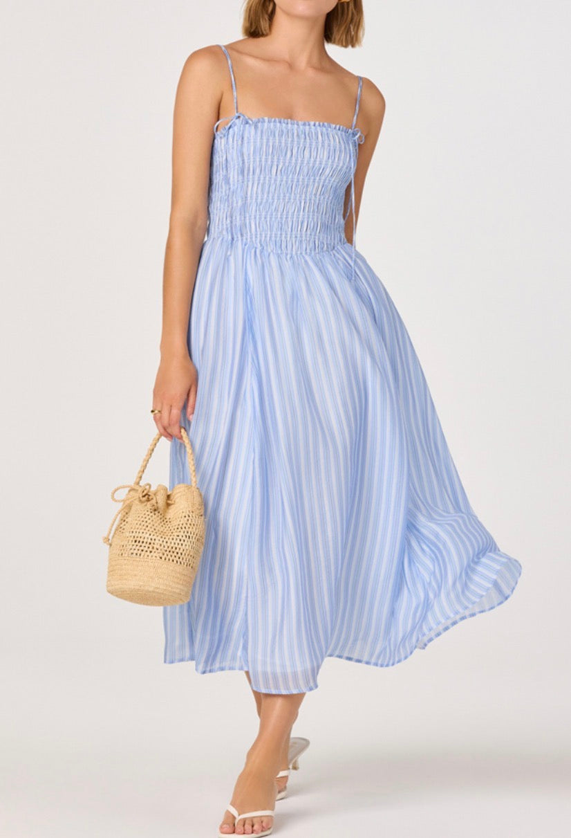ASTR Lahela Dress in Blue Stripe