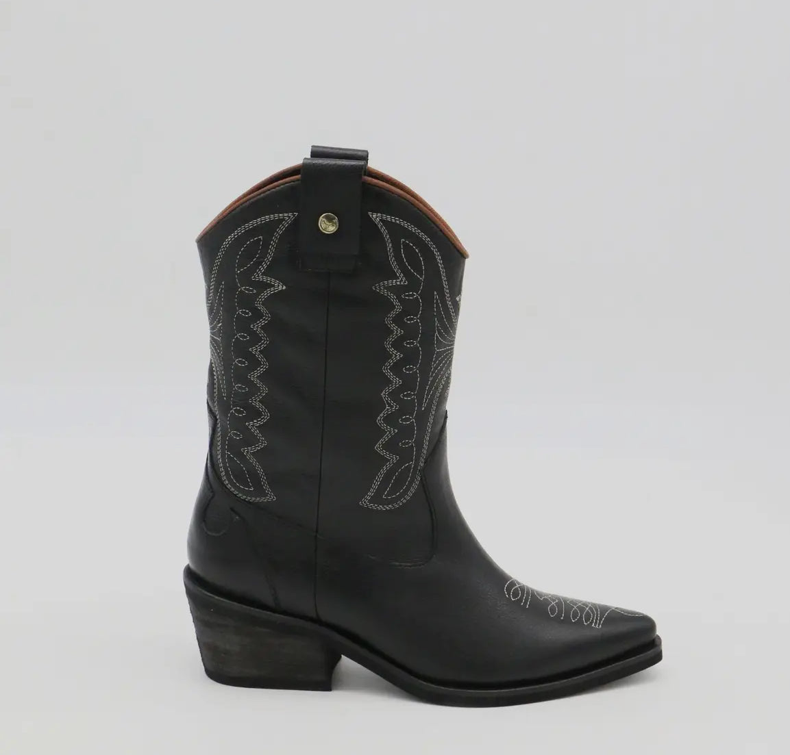 Stivali Unstoppable Western Cowboy Boot in Black Leather