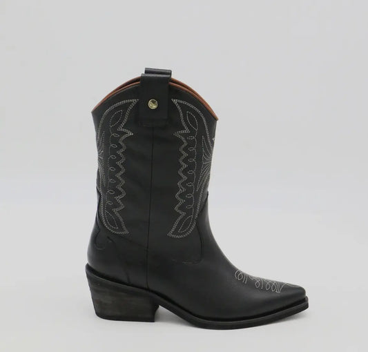 Stivali Unstoppable Western Cowboy Boot in Black Leather