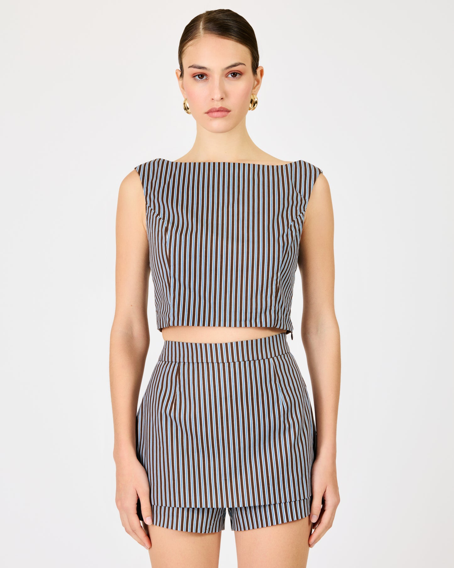 Line & Dot Chandler Top & Skort Set in Brown Multi