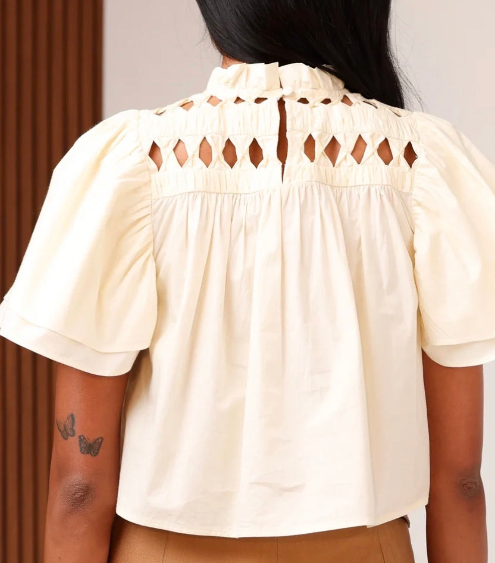 Shore Quinn Blouse in Vanilla Shell