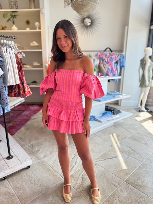 Shirley Stripe Top and Skirt Set