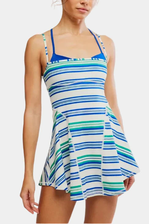 FP Movement Baseline Printed Dress in Electric Shock Stripe
