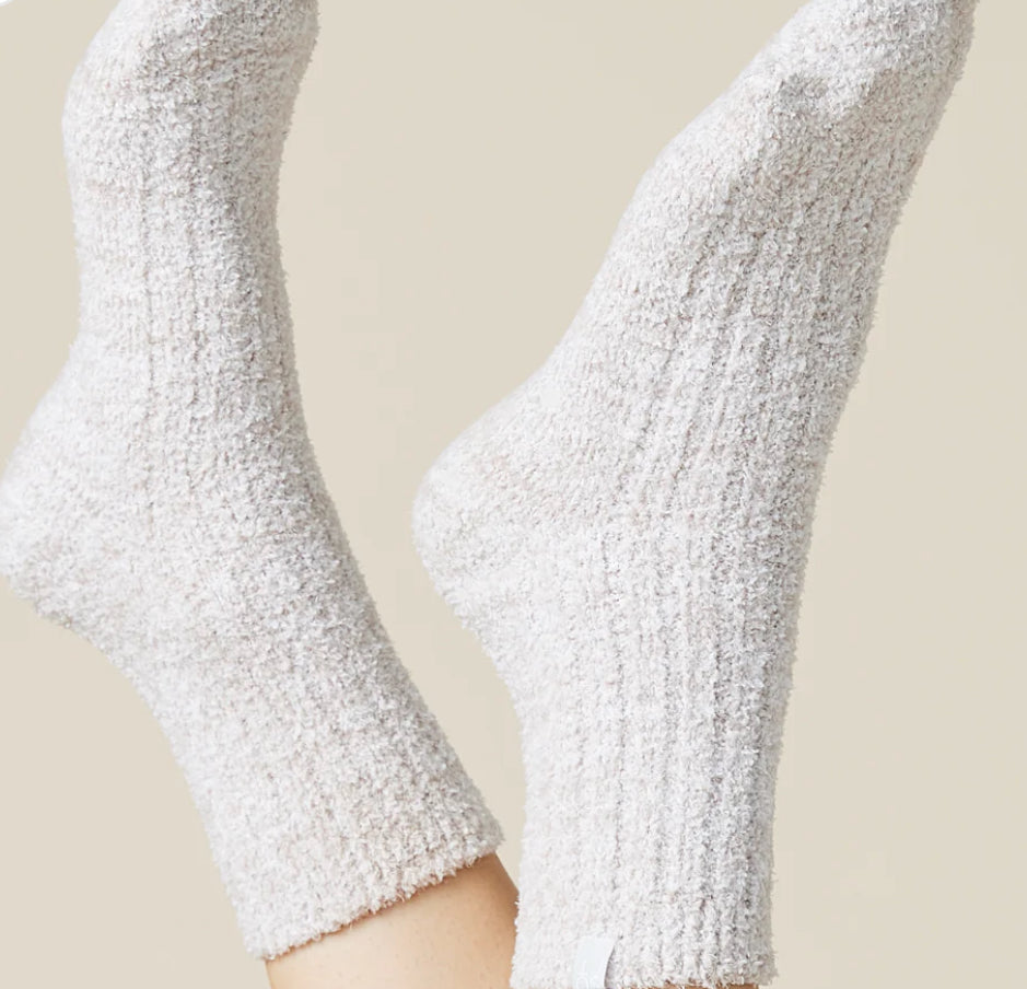 Softies Marshmellow Crew Socks in Heather Coco