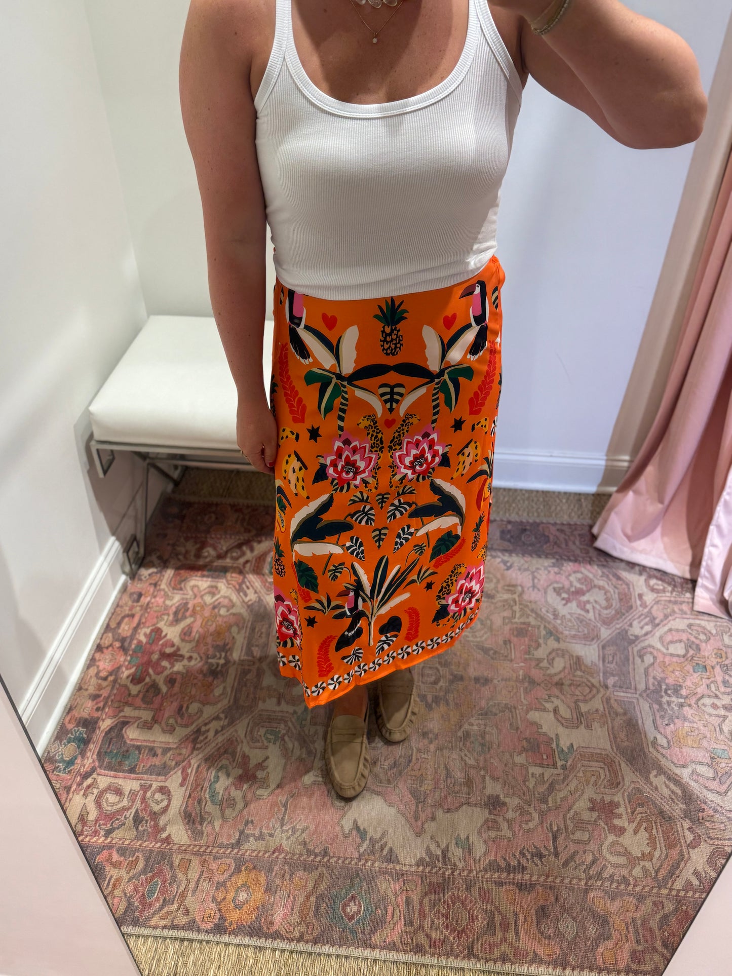 Palmer Midi Skirt in Orange