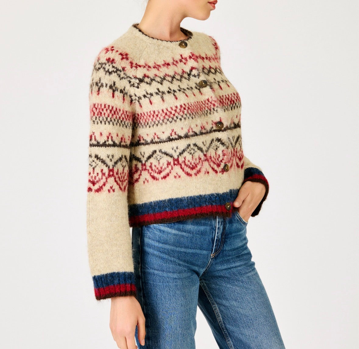 Line & Dot Pax Fairisle Sweater in Multi