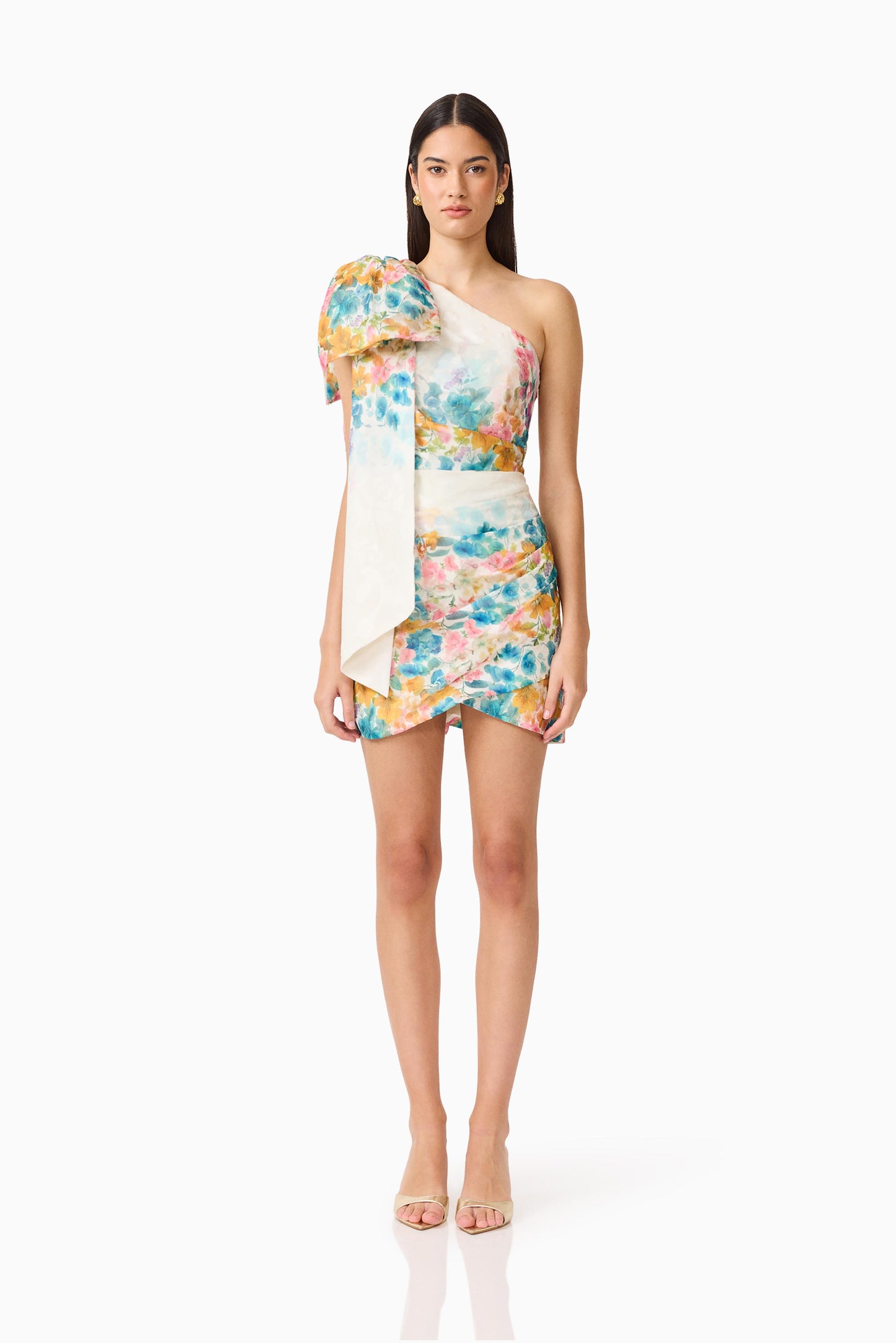 Elliatt Clementina One Shoulder Dress in Multi