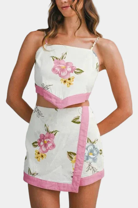 Angie Tie Back Top & Skort Set in Pink