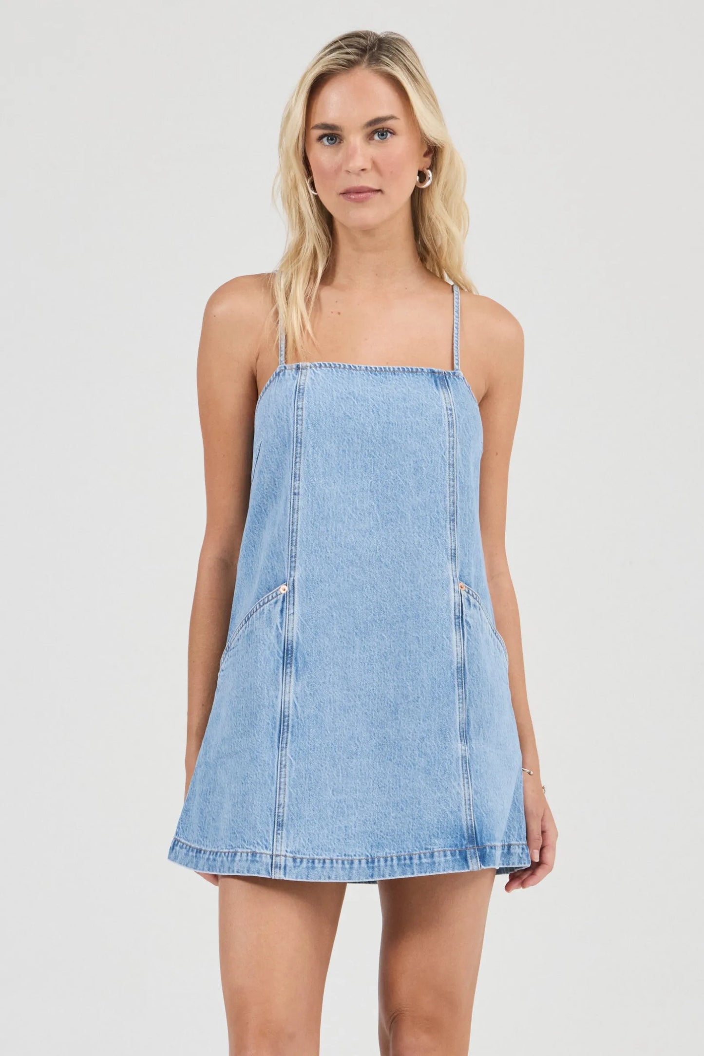 Rolla's Deco Denim Cami Dress in Vintage Stone