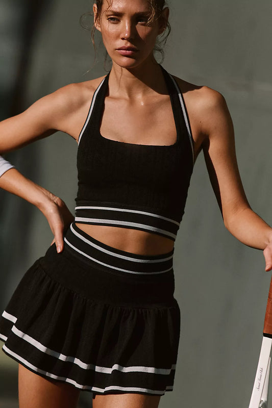 FP Movement Advantage Set in Black White Stripe Combo