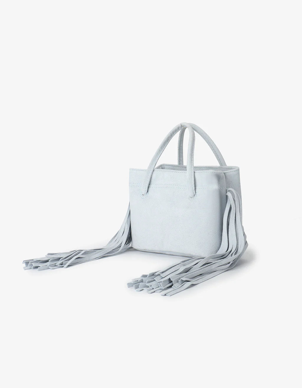 Remi & Reid Noe Fringe Faux Suede Bag in Blue
