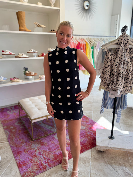 Lusana Jean Dress in Savanah Spot Black