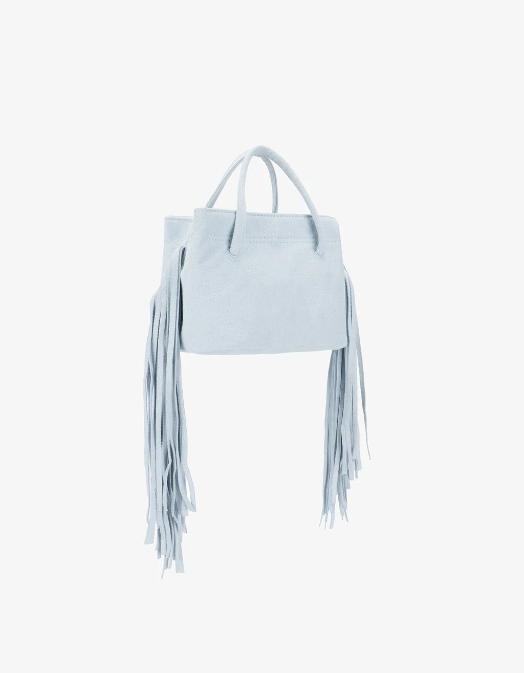 Remi & Reid Noe Fringe Faux Suede Bag in Blue