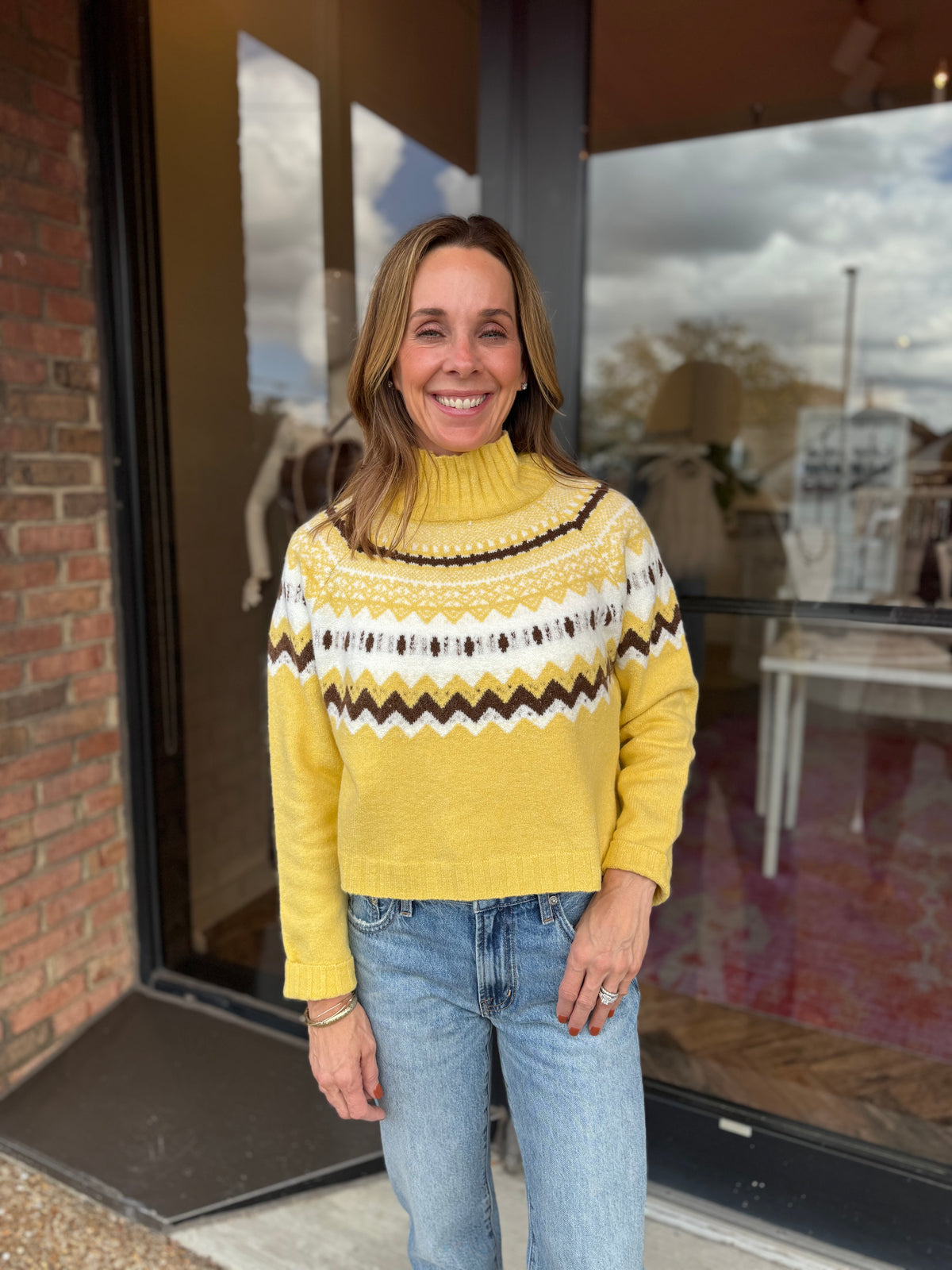 Deluc Cinnamon Turtleneck Sweater in Creamy Yellow