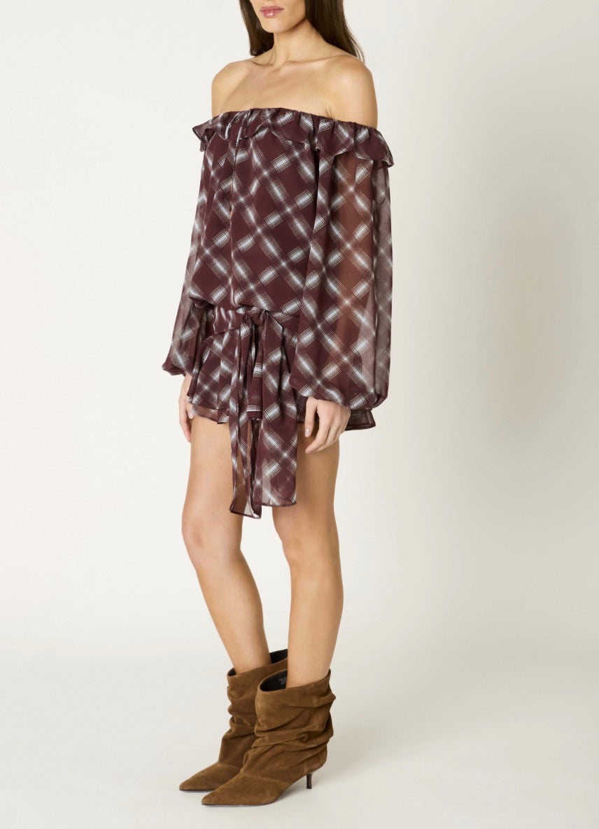 Nia Lucero Top & Encina Skirt Set in Merlot