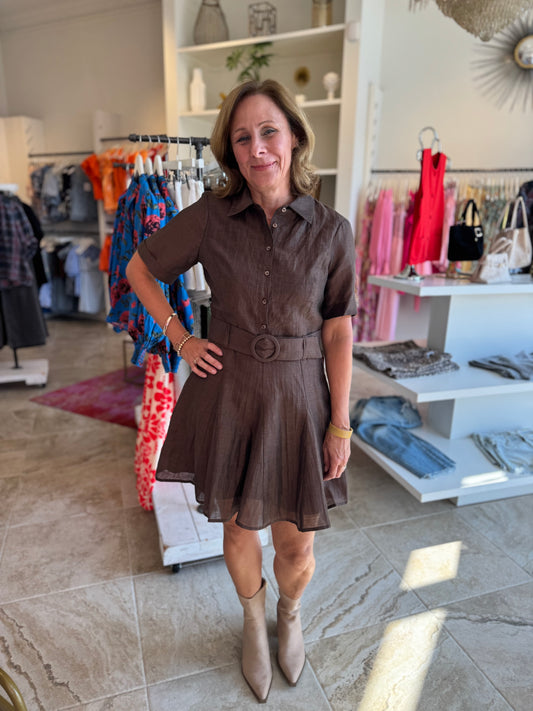 Lavender Brown Hadley Dress in Dark Chocolate