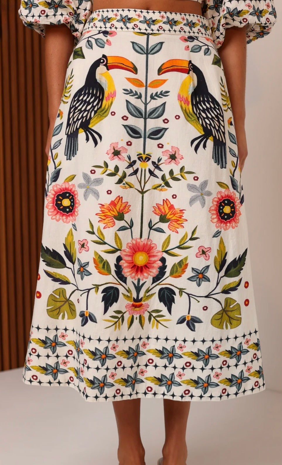 Shore Meredith Midi Skirt in Birdsong Blossom