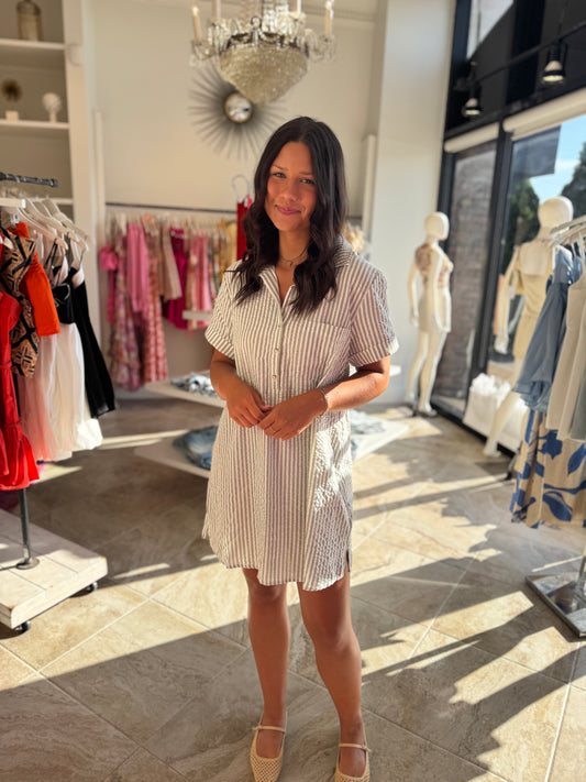 Lola Stripe Seersucker Dress