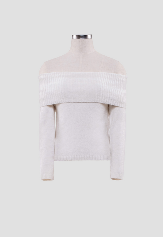 Moon River Off The Shoulder Pullover Sweater