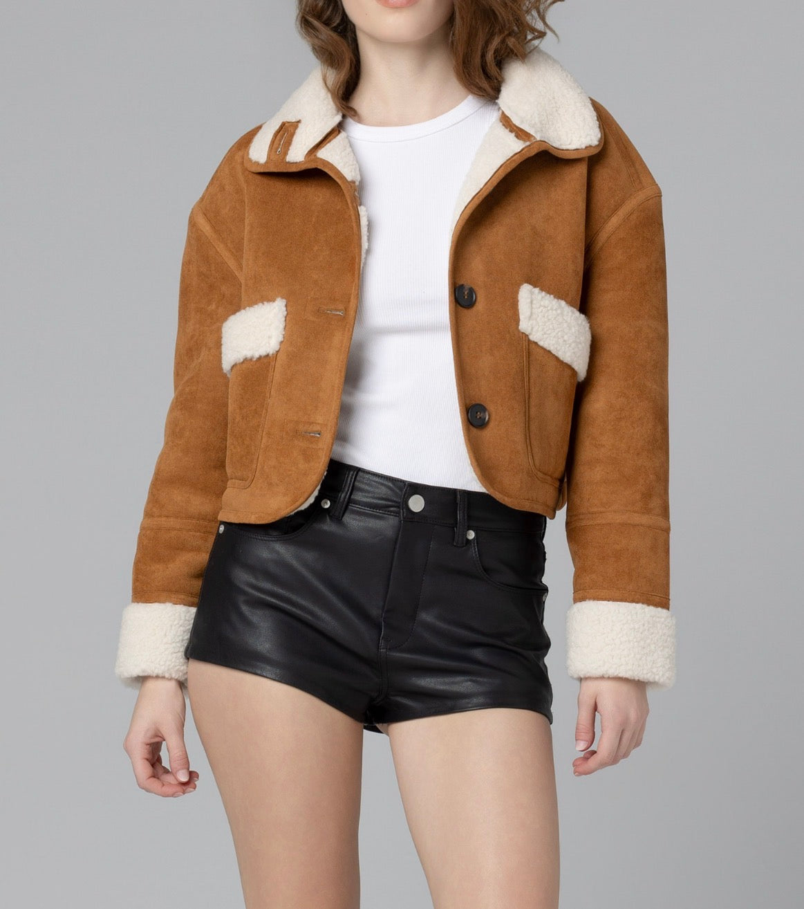 Blank NYC Staring Contest Jacket in Camel / Cream
