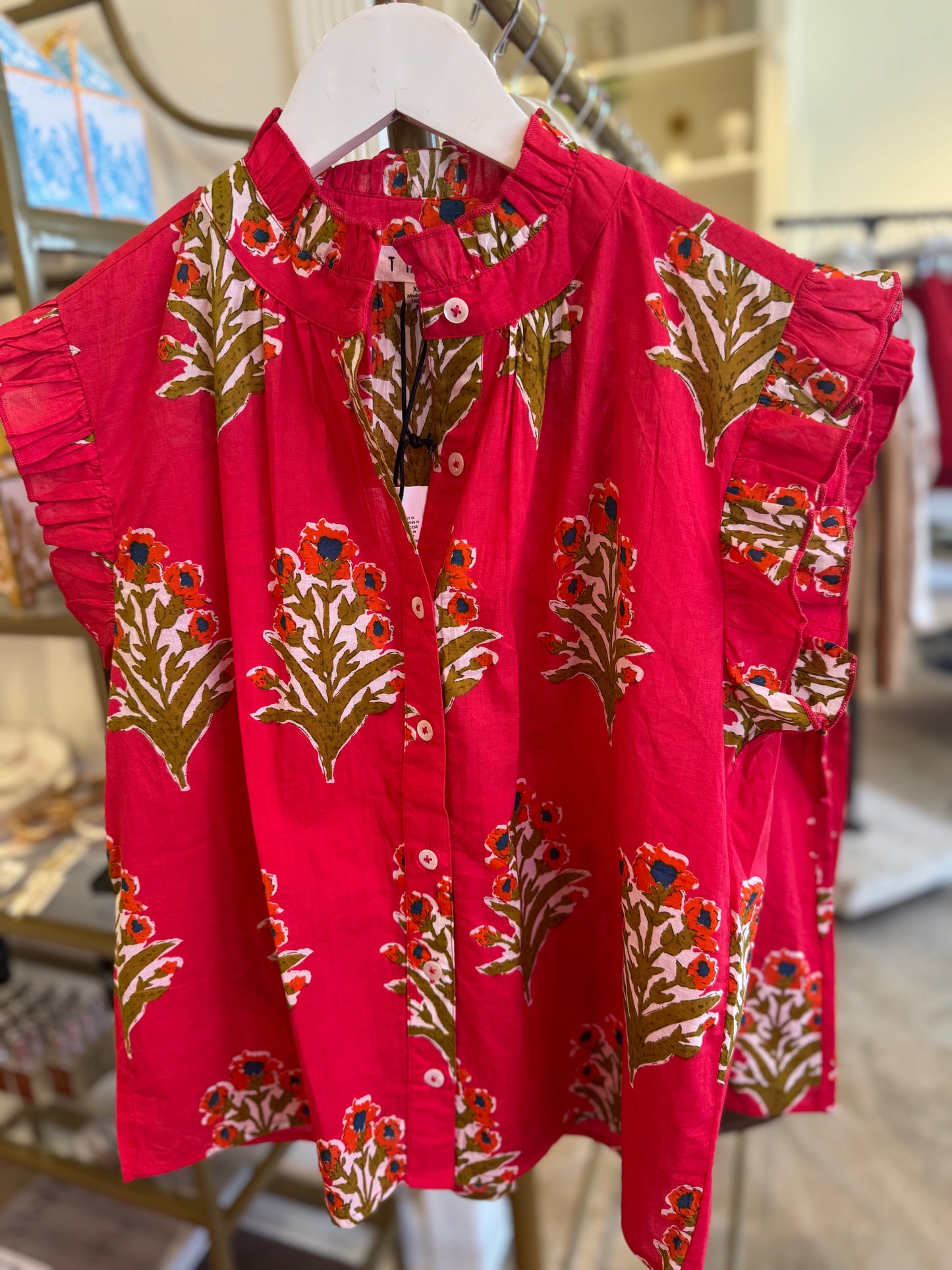 Lyon Floral Flutter Sleeve Top