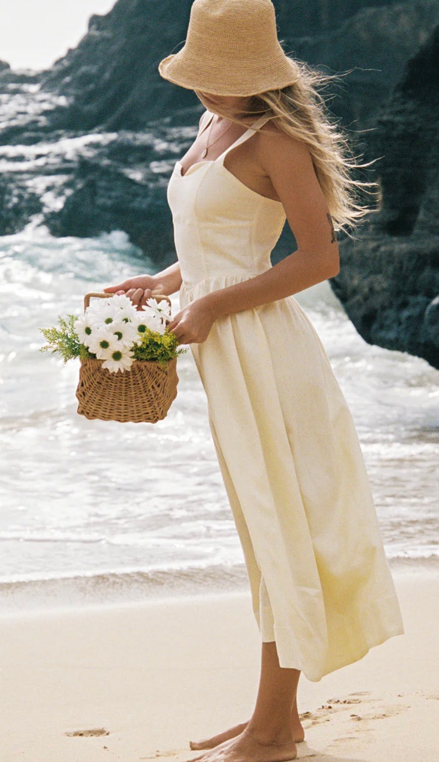 Shore Loretta Dress in Butter Yellow