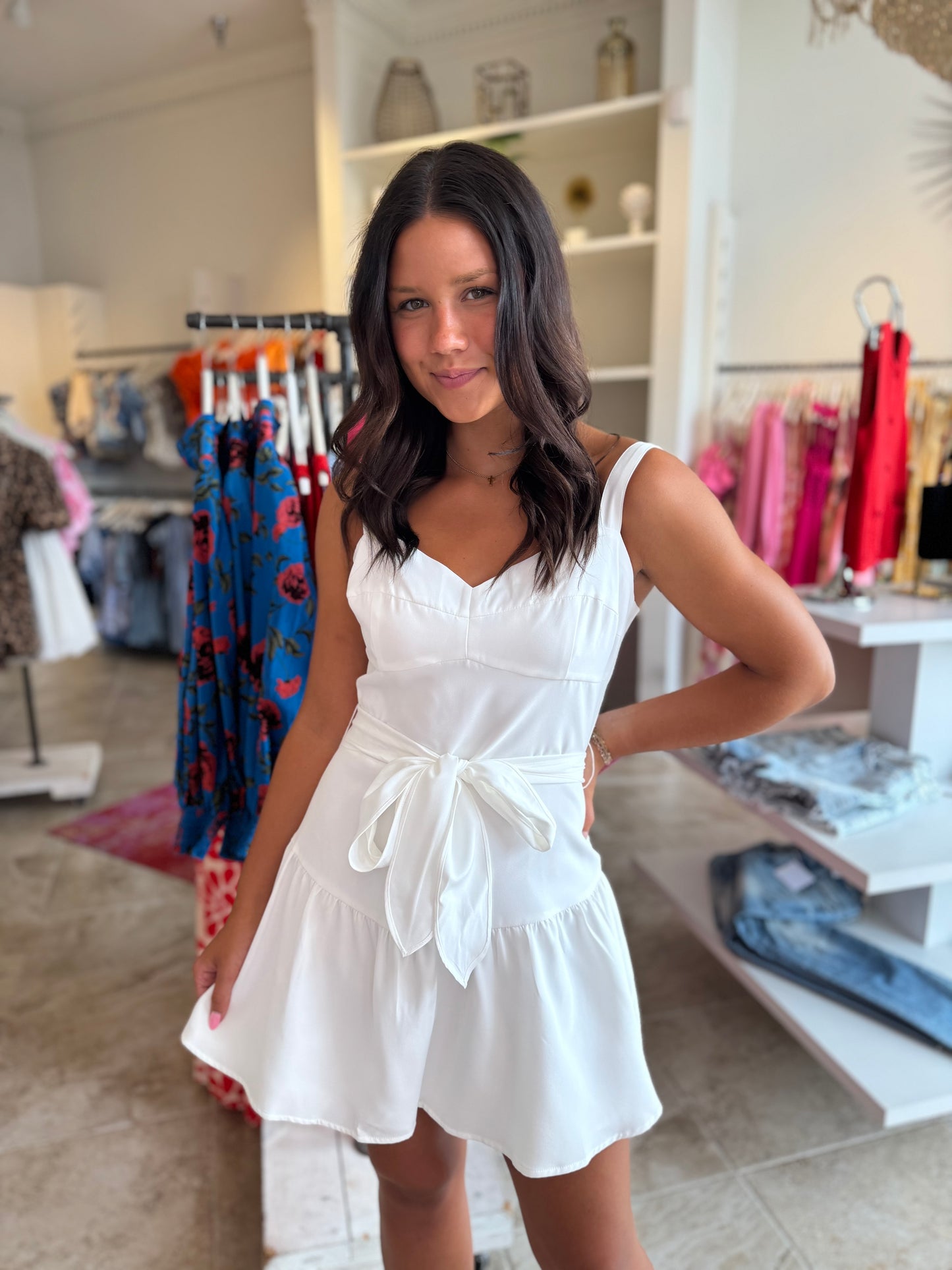 Morgan Mini Dress in White