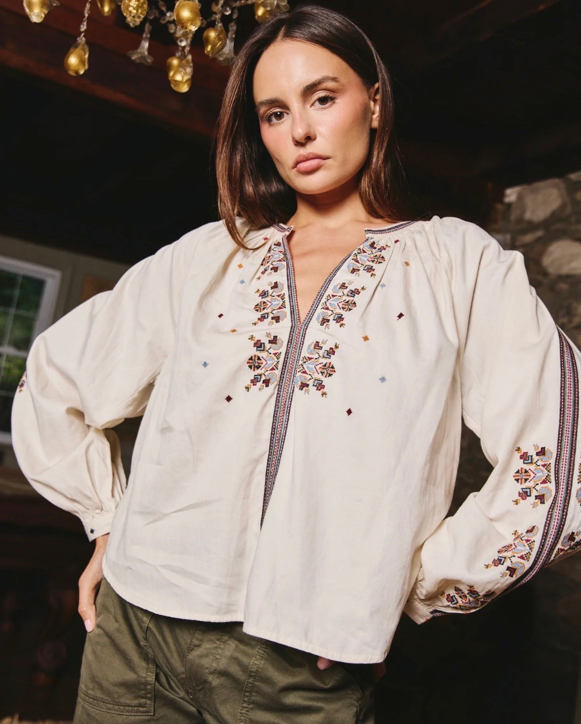 Love The Label Virginia Top in Otto Embroidery