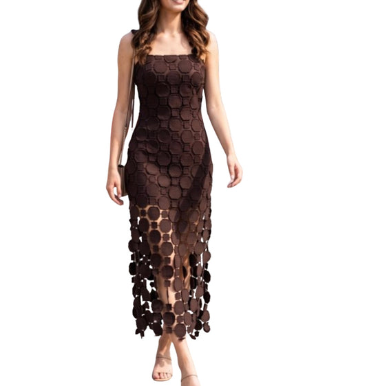 Stella Midi Dress in Chocolate