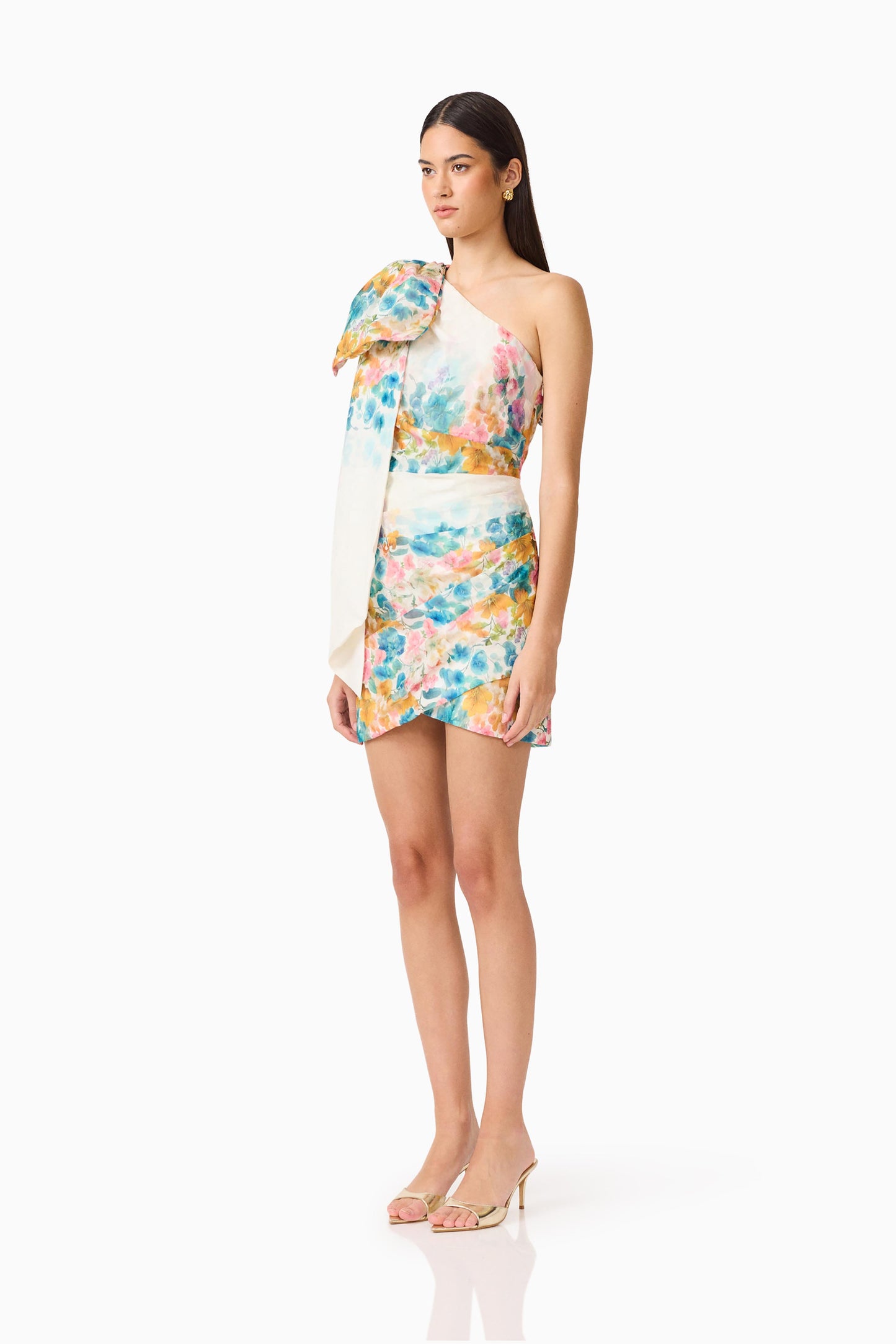 Elliatt Clementina One Shoulder Dress in Multi
