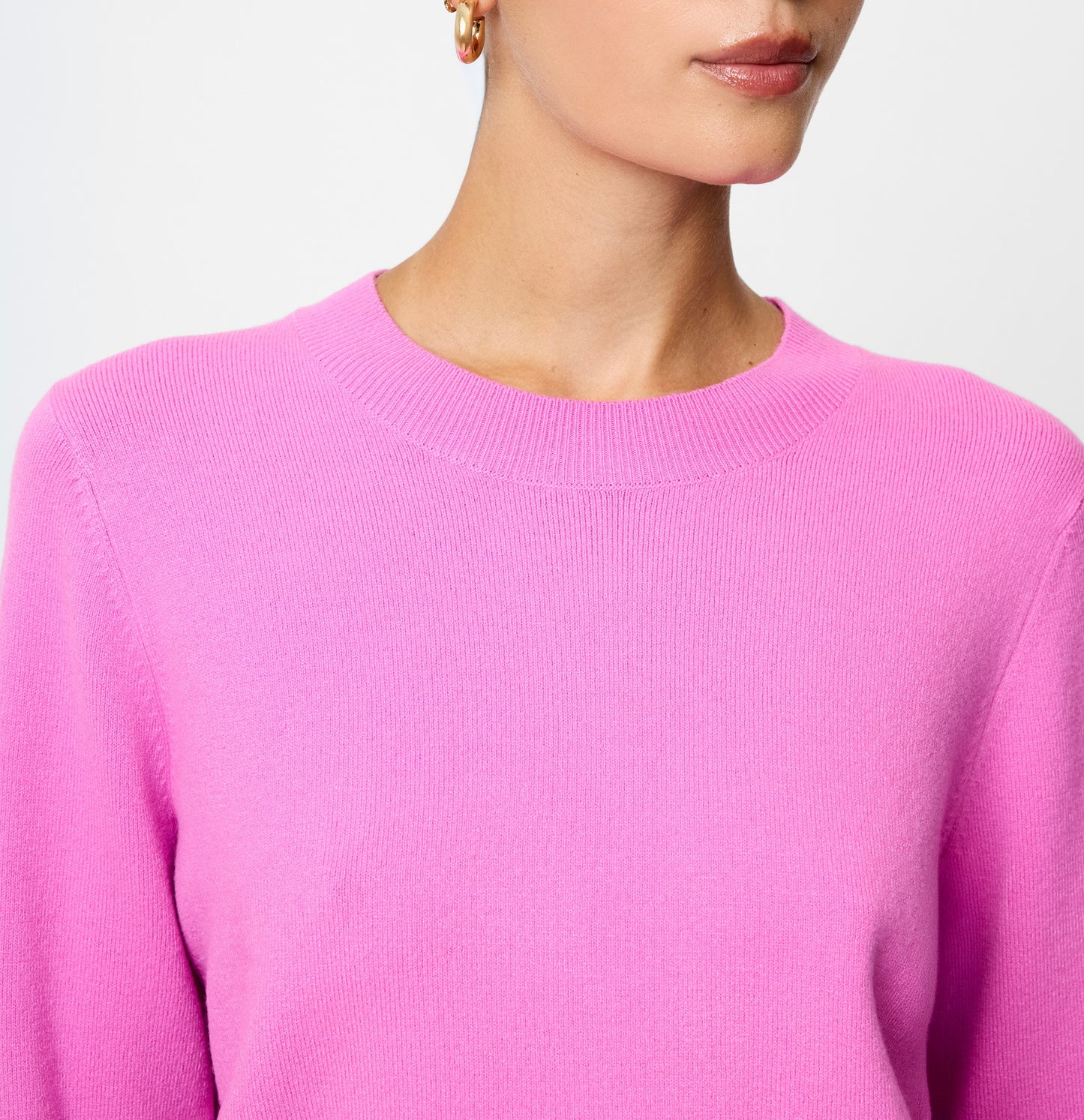 French Connection Babysoft Crewneck Longsleeve Sweater in Taffy Pink