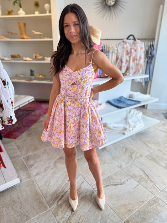 ASTR Isha Dress in Pink Lilac Floral