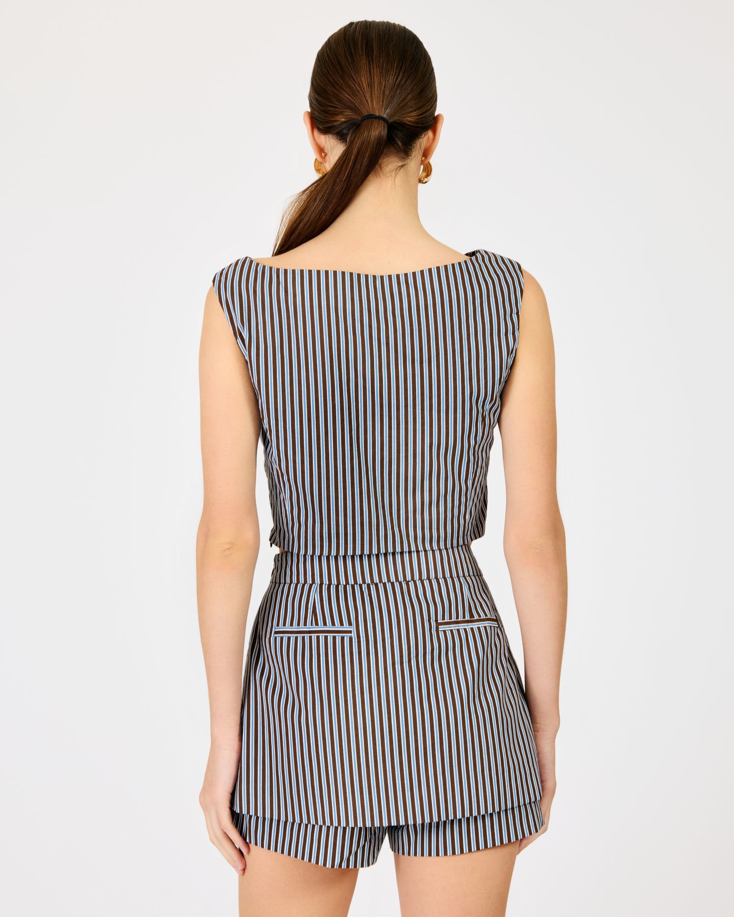 Line & Dot Chandler Top & Skort Set in Brown Multi