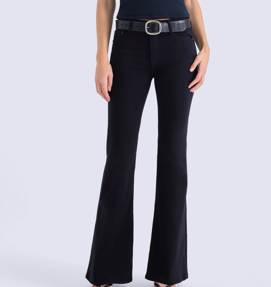 Pistola Kinsley Mid Rise Ultra Flare Pant in Noir